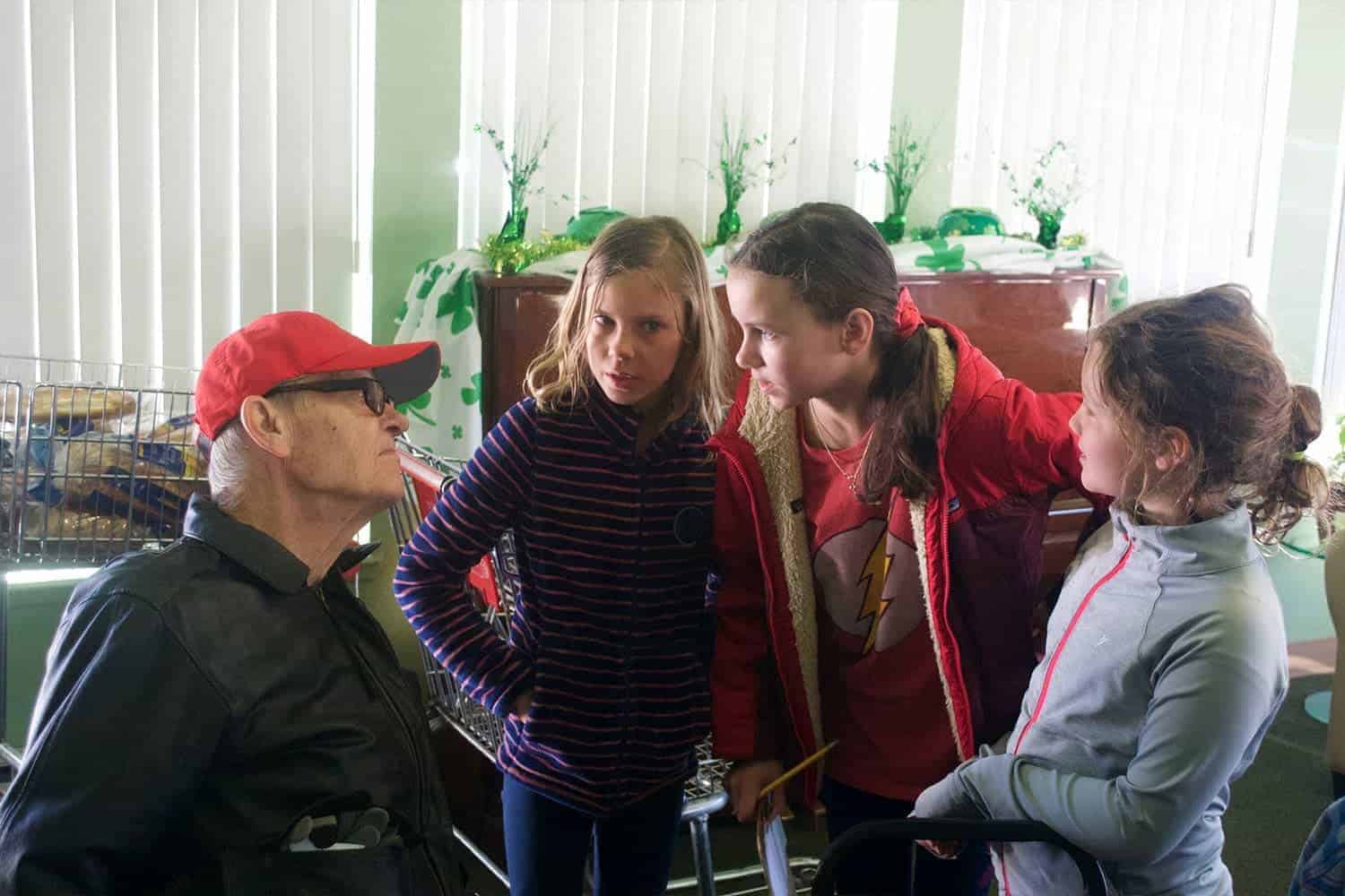 students at the senior center